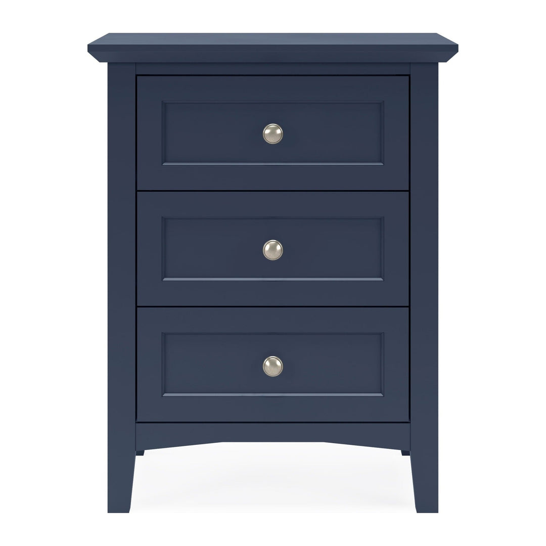 Grace Three Drawer Nightstand by Modus in Blueberry — on a white background