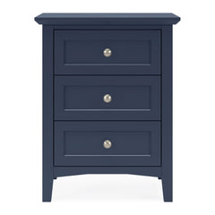 Grace Three Drawer Nightstand by Modus in Blueberry — on a white background