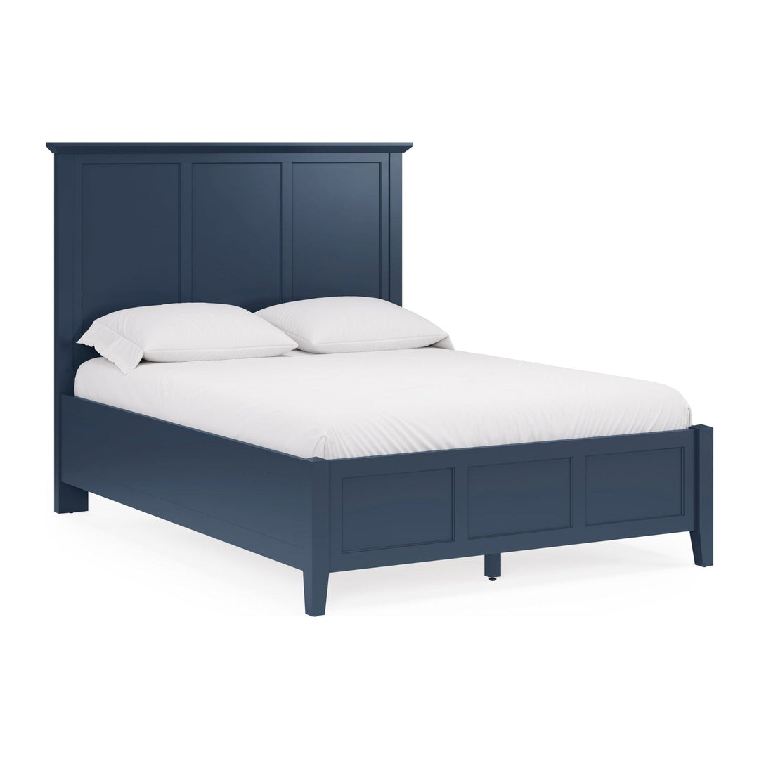 Grace Three Panel Bed by Modus in Blueberry — white background, angled view