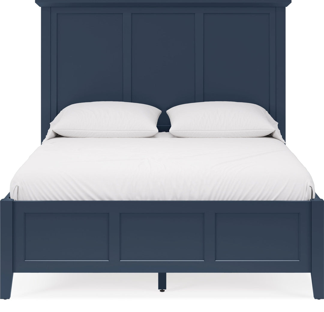 Grace Three Panel Bed in Blueberry — white background, front view