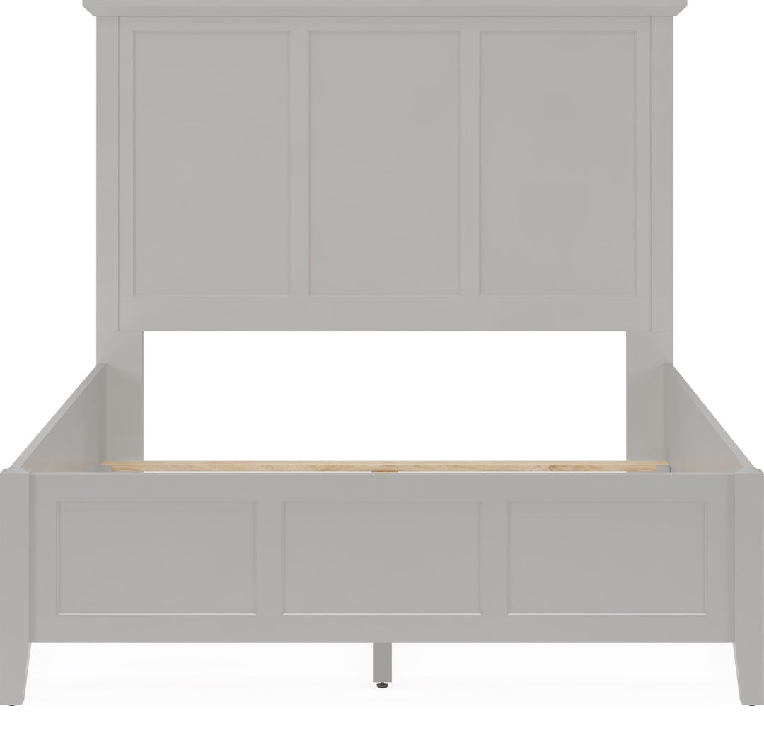 Grace Three Panel Bed in Elephant Grey — front view without mattress