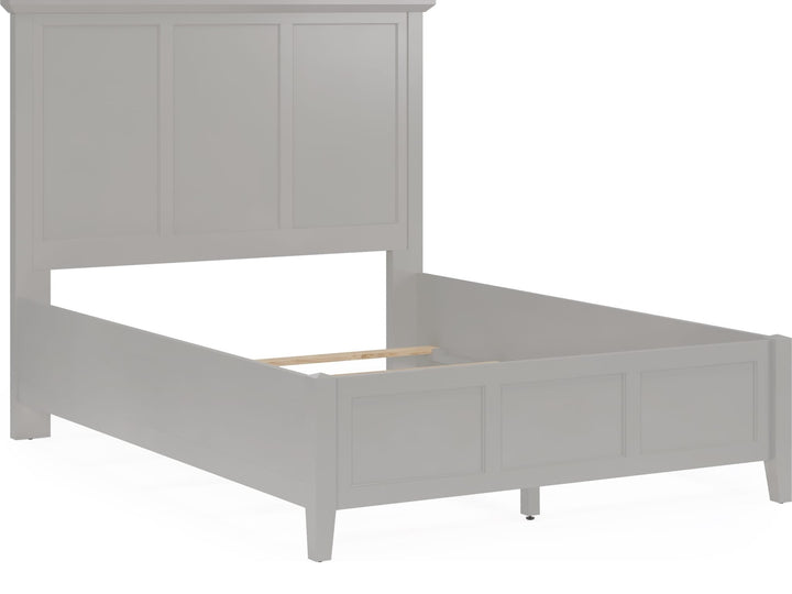 Grace Three Panel Bed in Elephant Grey — angled view without mattress