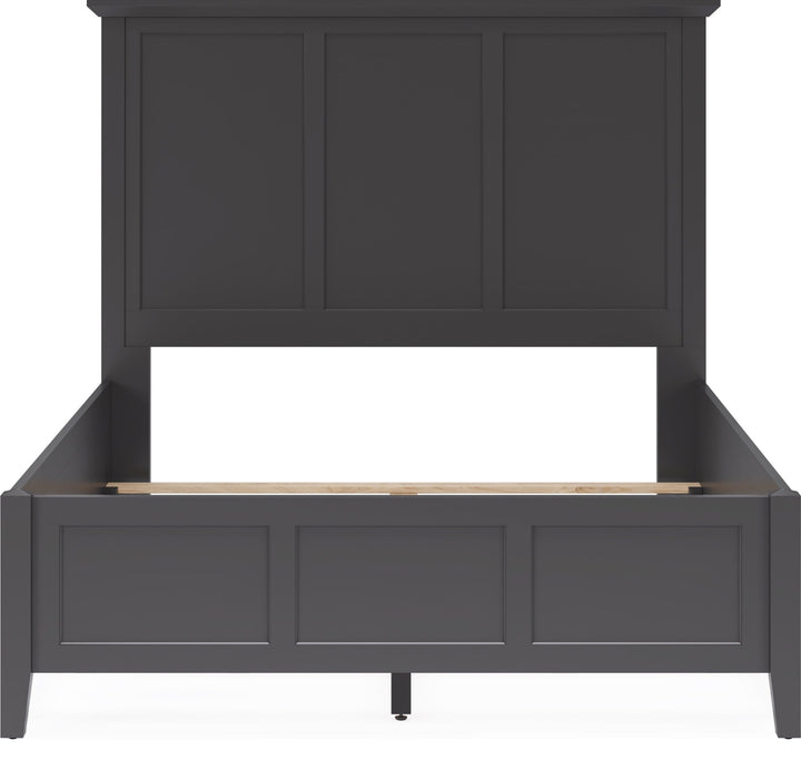 Grace Three Panel Bed in Raven Black — front view without mattress