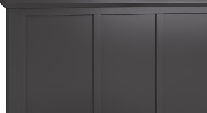 Grace Three Panel Bed in Raven Black — close-up of the headboard panels