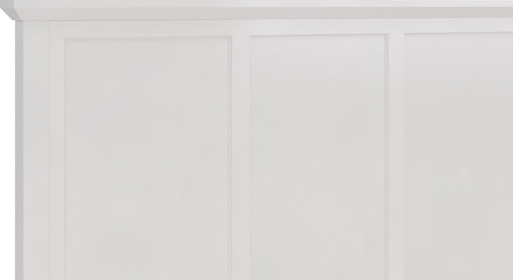 Grace Three Panel Bed in Snowfall White — close-up of the headboard panels