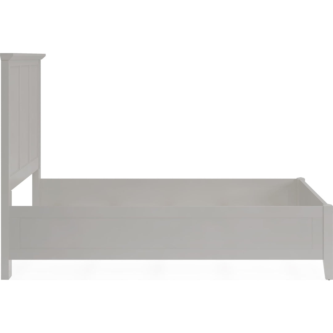 Grace Three Panel Bed in Elephant Grey — side view without mattress