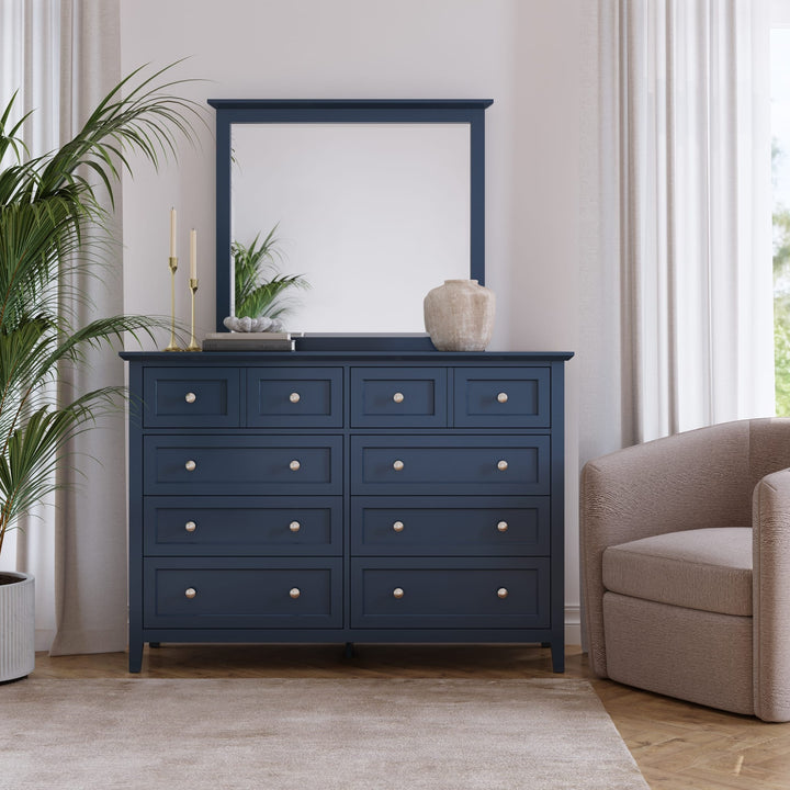 Grace Wall or Dresser Mirror in Blueberry — styled on the matching dresser (sold separately)