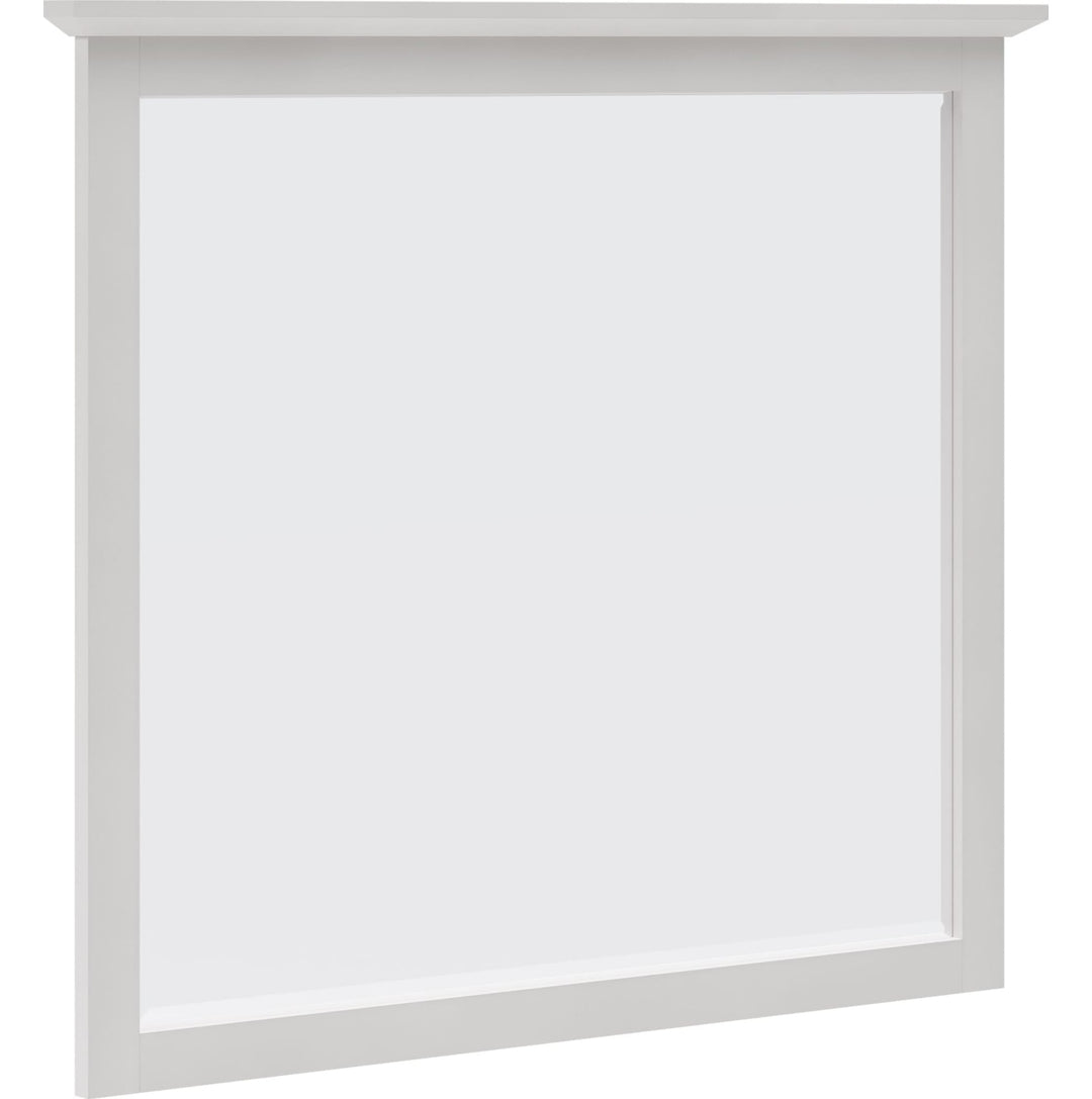 Grace Wall or Dresser Mirror in Snowfall White — on a white background