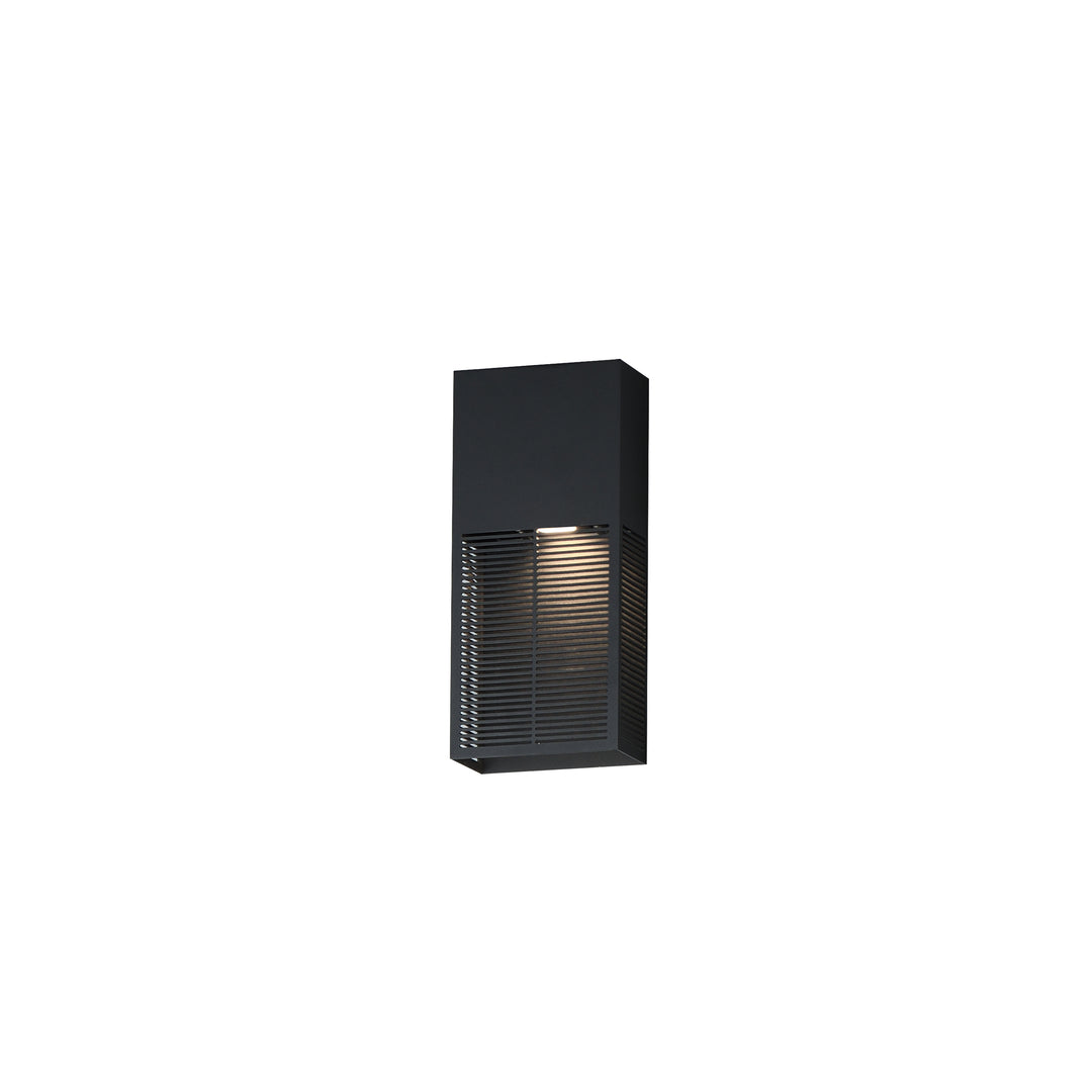 Grate 14" LED Outdoor Wall Sconce by ET2 Lighting in Black, front view