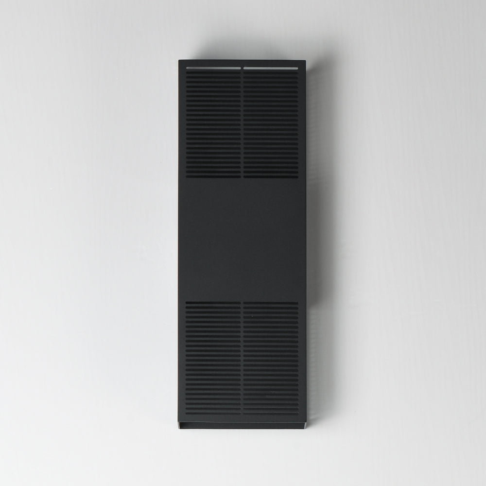Grate 18" LED Outdoor Wall Sconce by ET2 Lighting, styled view 1