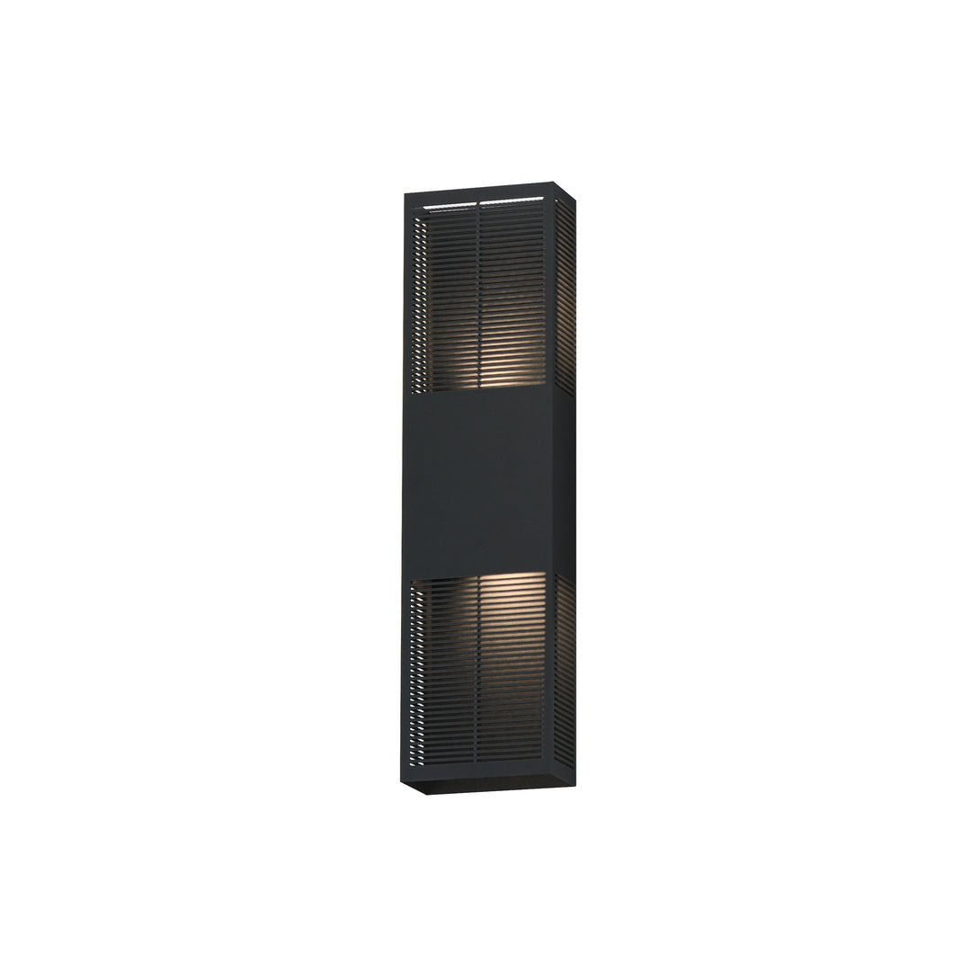 Grate 24" LED Outdoor Wall Sconce by ET2 Lighting in Black, front view