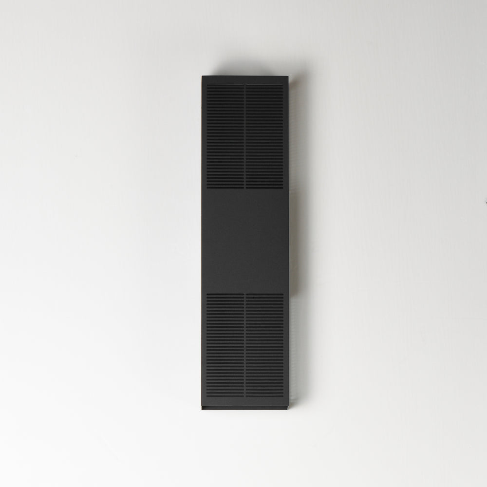 Grate 24" LED Outdoor Wall Sconce by ET2 Lighting, styled view 1