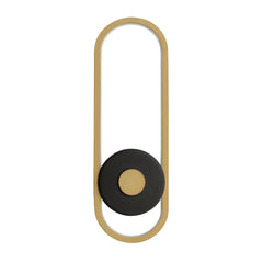 Gravity Large Outdoor LED Sconce by ET2 Lighting in Black / Gold, front view