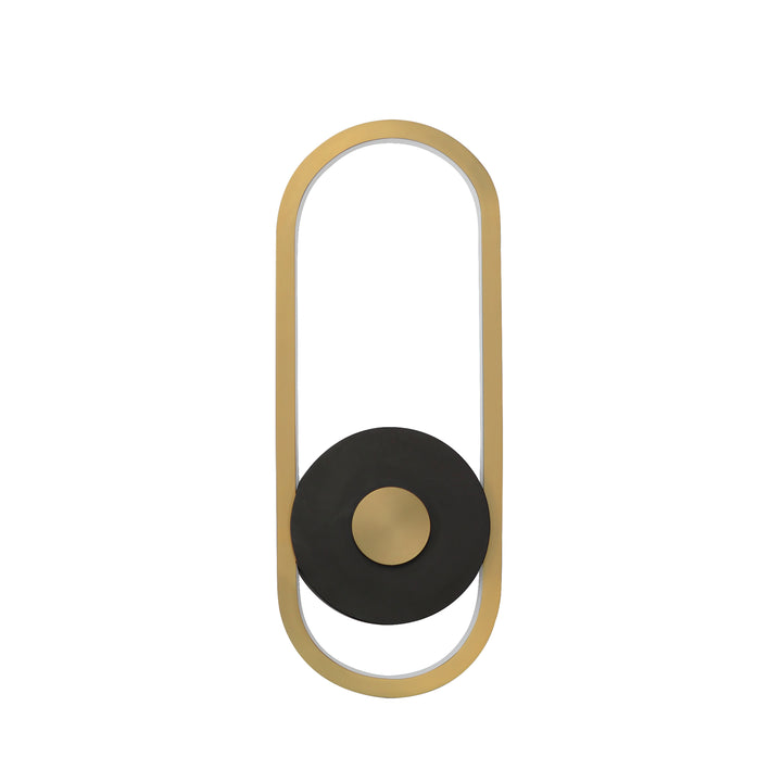 Gravity Medium Outdoor LED Sconce by ET2 Lighting in Black / Gold, front view
