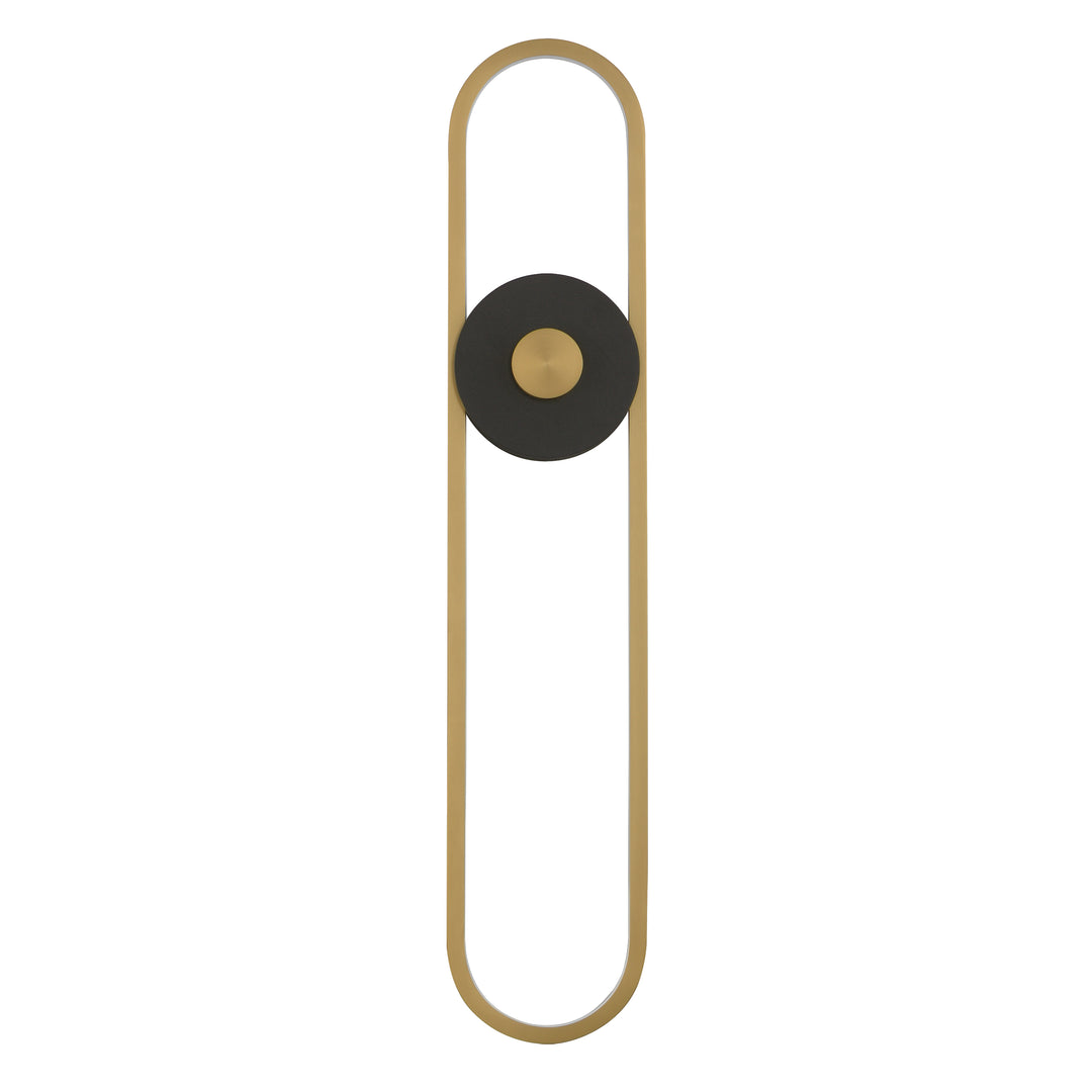 Gravity X-Large Outdoor LED Sconce by ET2 Lighting in Black / Gold, front view