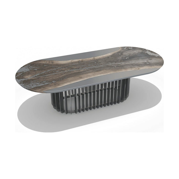 Gray Mysteria Bleached Walnut Wood Dining Table Arditi Collection