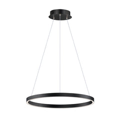 Groove 24" Pendant - 5CCT Select by ET2 Lighting in Black, front view