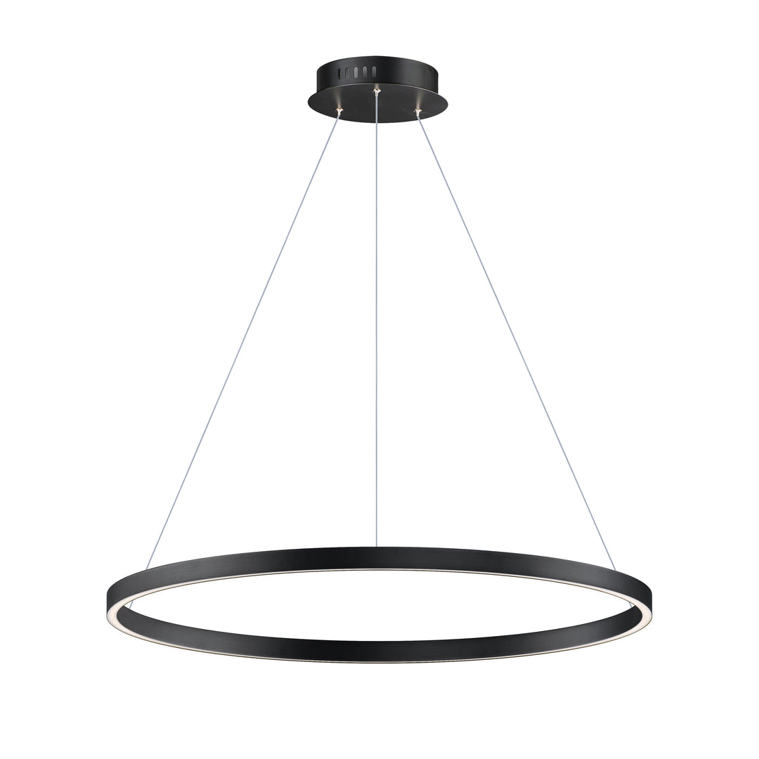 Groove 32" Pendant - 5CCT Select by ET2 Lighting in Black, front view