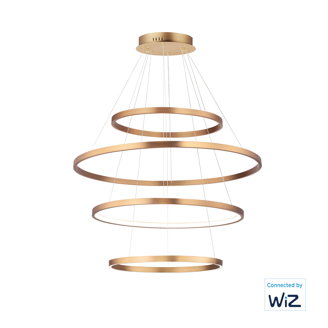 Groove 4-Tier LED Pendant WiZ by ET2 Lighting in Gold finish
