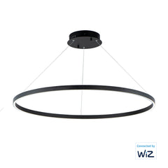 Groove 40" LED Pendant WiZ by ET2 Lighting in Black, front view
