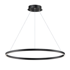 Groove 40" Pendant - 5CCT Select by ET2 Lighting in Black, front view
