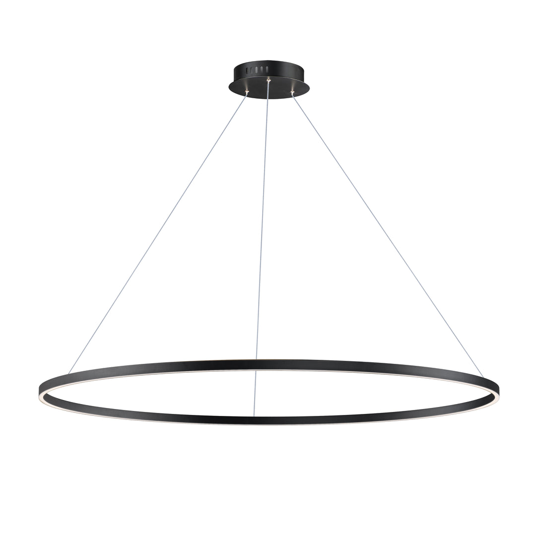 Groove 60" Pendant - 5CCT Select by ET2 Lighting in Black, front view