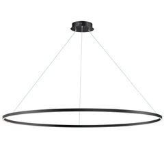 Groove 72" Pendant - 5CCT Select by ET2 Lighting in Black, front view