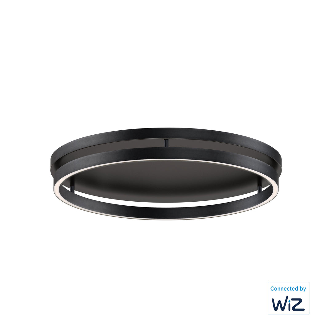Groove LED Flush Mount WiZ by ET2 Lighting in Black, front view