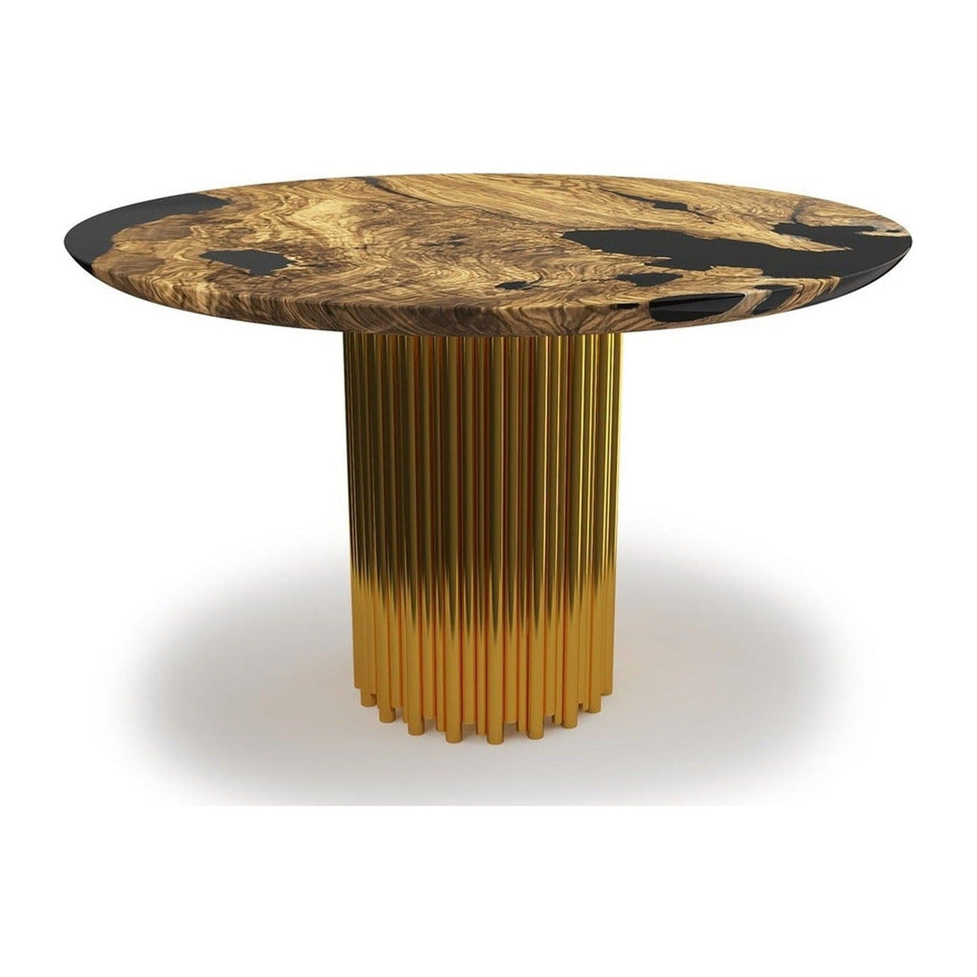 Hagno Olive Wood Round Dining Table Arditi Collection