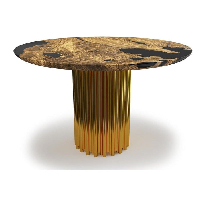 Hagno Olive Wood Round Dining Table Arditi Collection