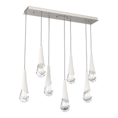 Hailstone Linear Pendant Chandelier by Hammerton Studio in Beige Silver