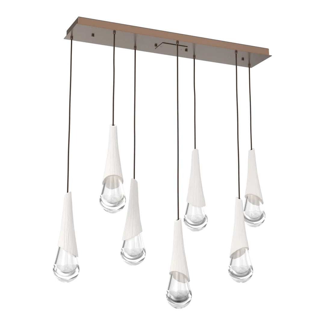Hailstone Linear Pendant Chandelier by Hammerton Studio in Burnished Bronze