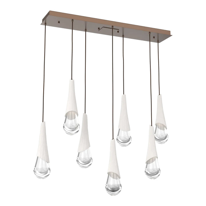 Hailstone Linear Pendant Chandelier by Hammerton Studio in Burnished Bronze