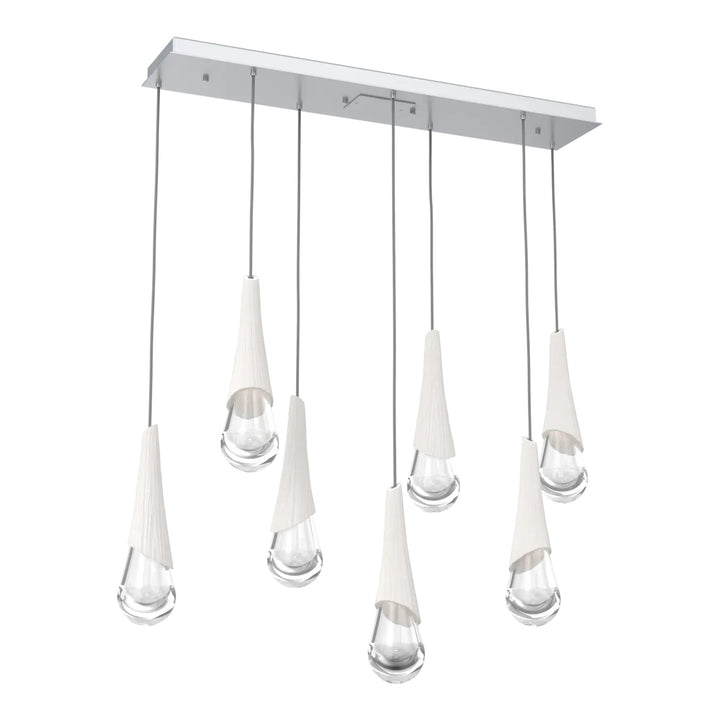 Hailstone Linear Pendant Chandelier by Hammerton Studio in Classic Silver