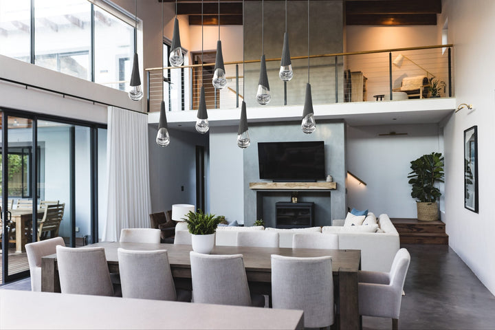 Hailstone Linear Pendant Chandelier by Hammerton Studio in a styled interior