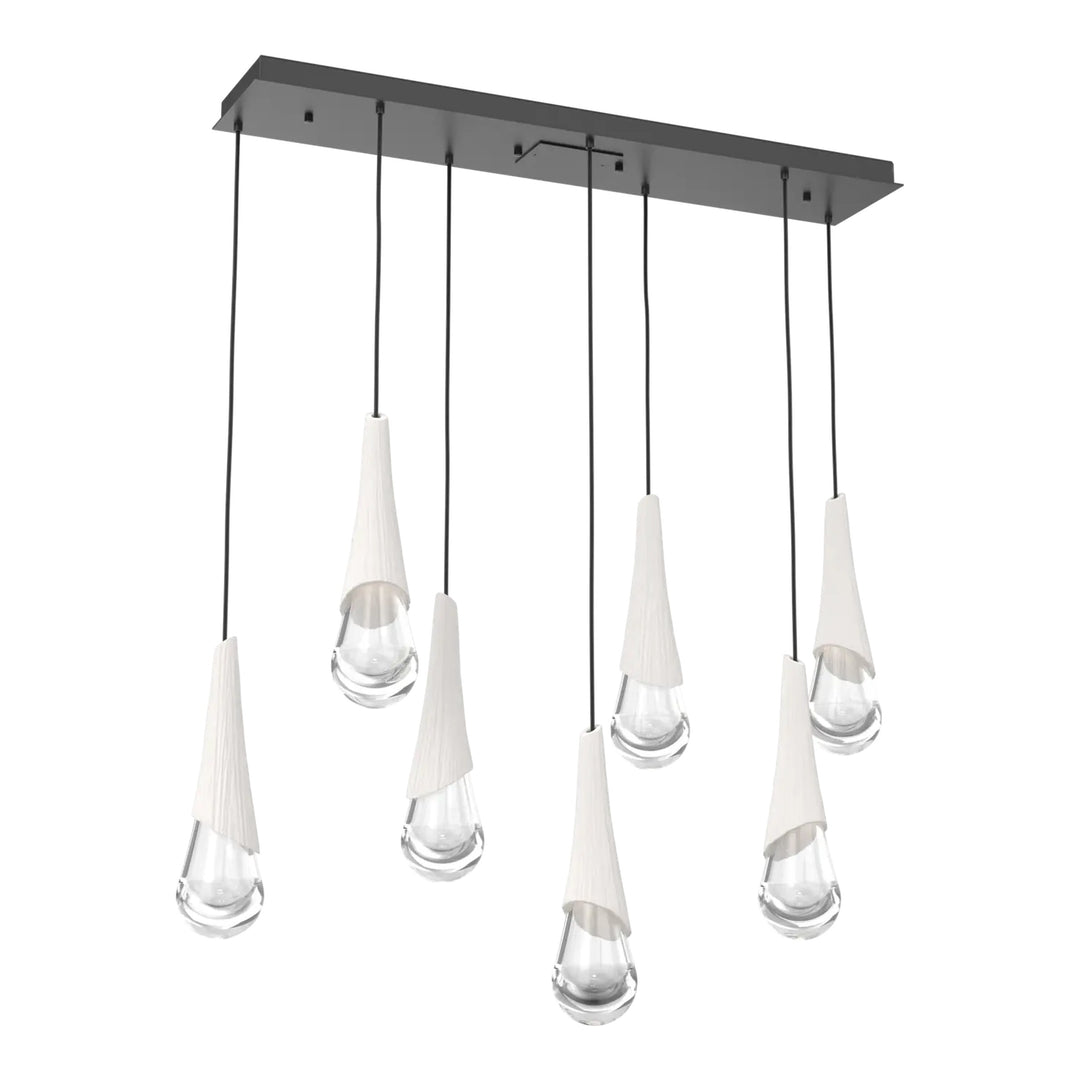 Hailstone Linear Pendant Chandelier by Hammerton Studio in Matte Black