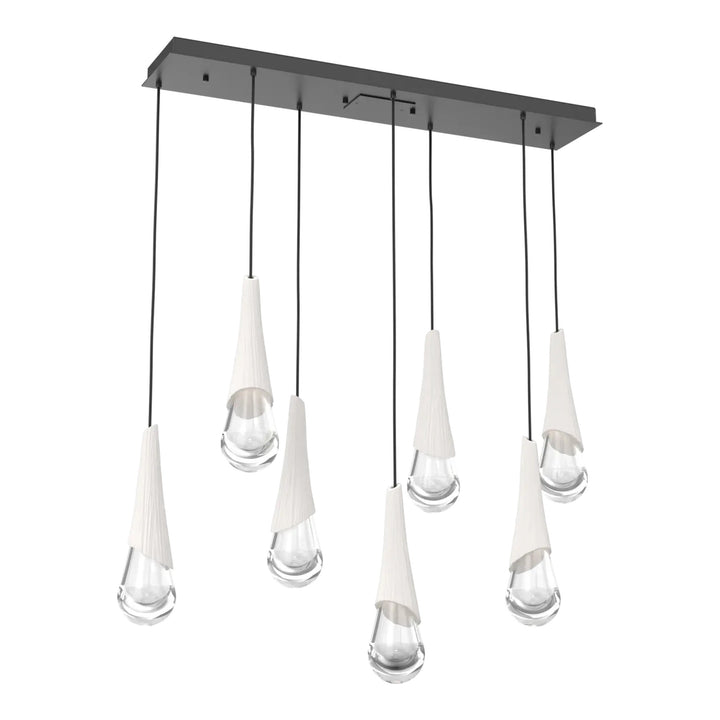Hailstone Linear Pendant Chandelier by Hammerton Studio in Matte Black