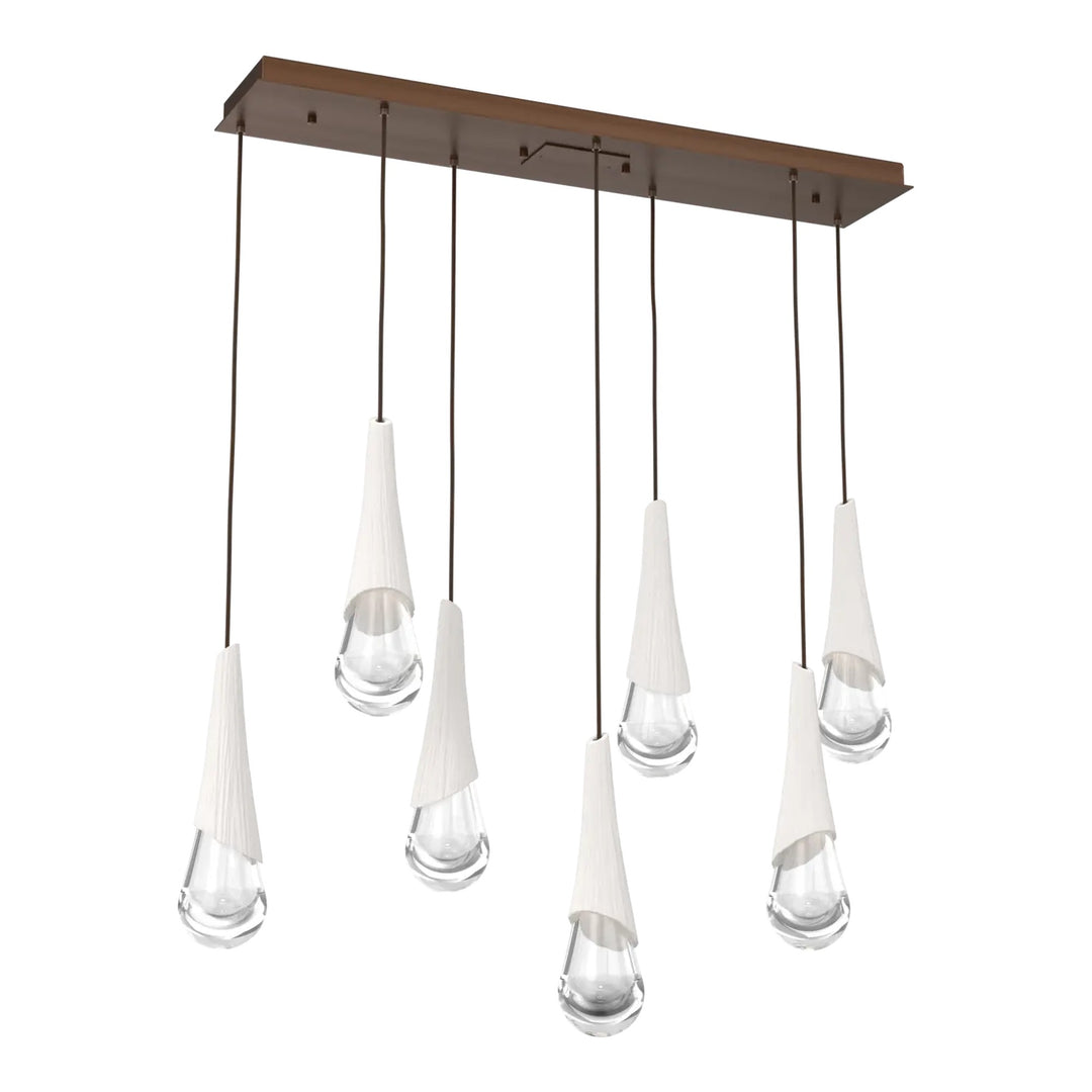 Hailstone Linear Pendant Chandelier by Hammerton Studio in Oil-Rubbed Bronze