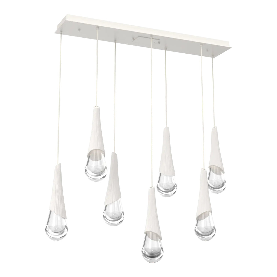 Hailstone Linear Pendant Chandelier by Hammerton Studio in Salt White