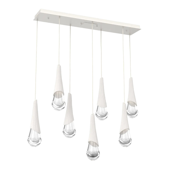 Hailstone Linear Pendant Chandelier by Hammerton Studio in Salt White