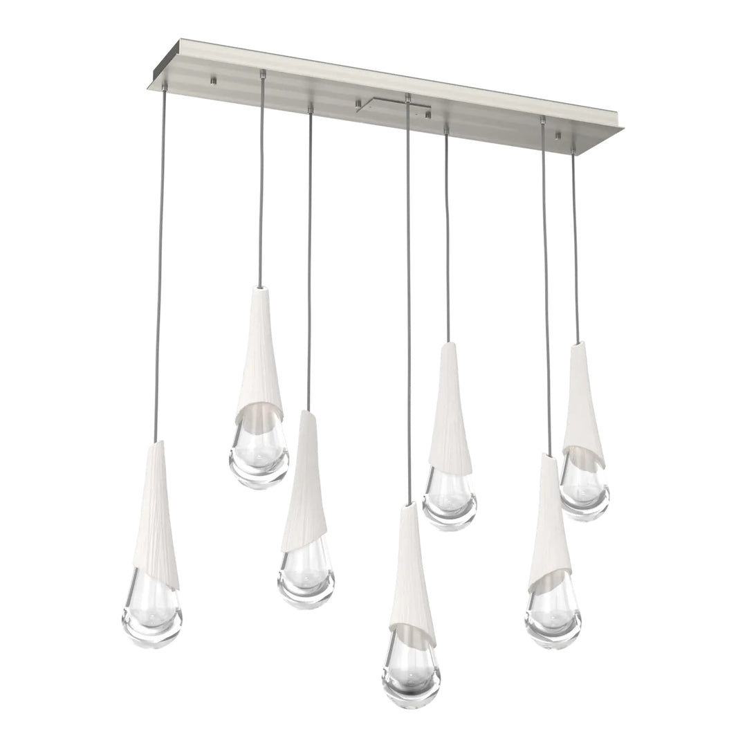 Hailstone Linear Pendant Chandelier by Hammerton Studio in Satin Nickel