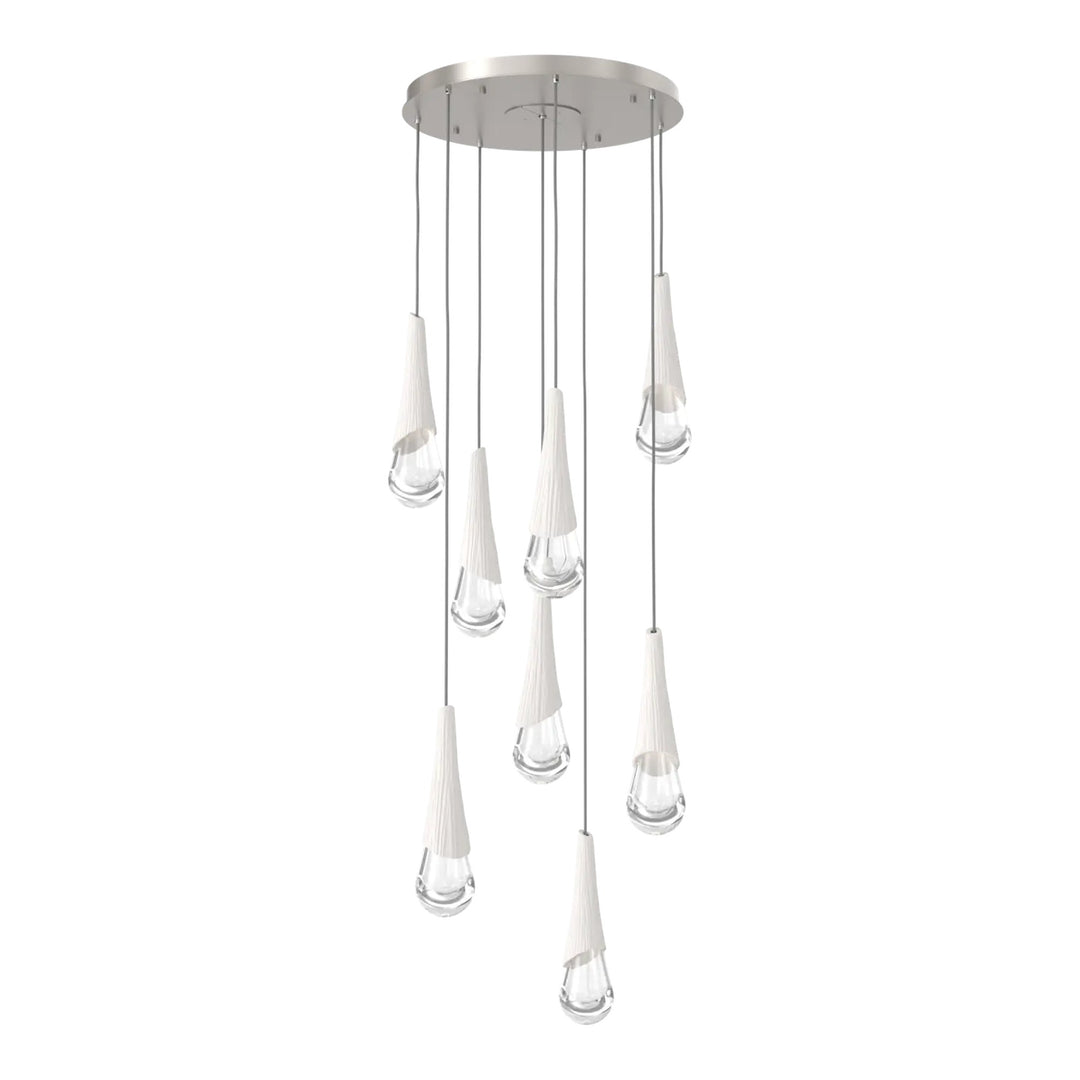 Hailstone Round Pendant Chandelier by Hammerton Studio in Beige Silver