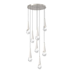 Hailstone Round Pendant Chandelier by Hammerton Studio in Beige Silver