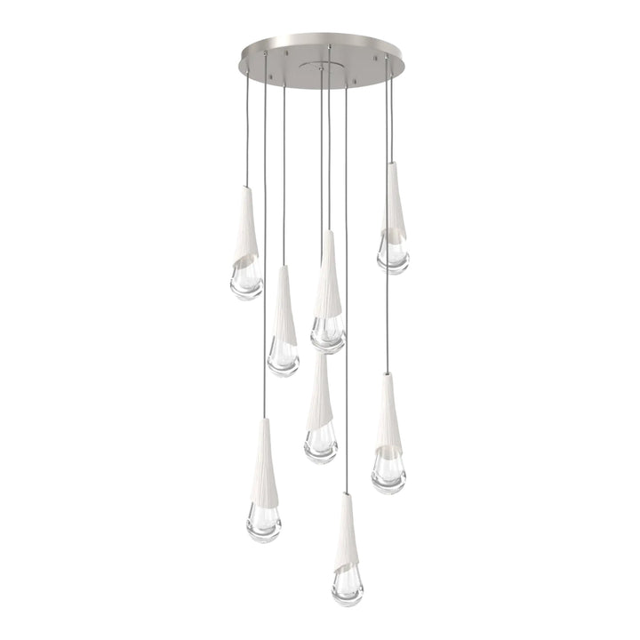 Hailstone Round Pendant Chandelier by Hammerton Studio in Beige Silver