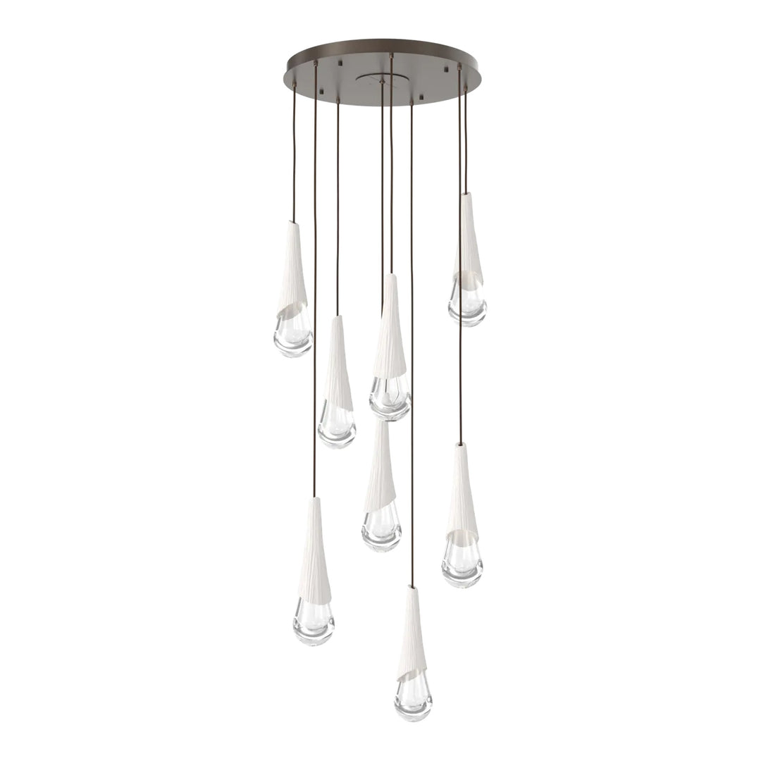 Hailstone Round Pendant Chandelier by Hammerton Studio in Flat Bronze