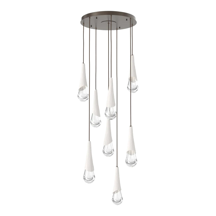 Hailstone Round Pendant Chandelier by Hammerton Studio in Flat Bronze