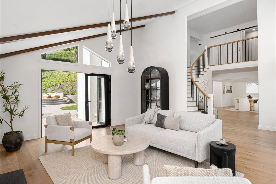 Hailstone Round Pendant Chandelier by Hammerton Studio in a styled interior