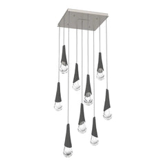 Hailstone Square Pendant Chandelier by Hammerton Studio in Beige Silver
