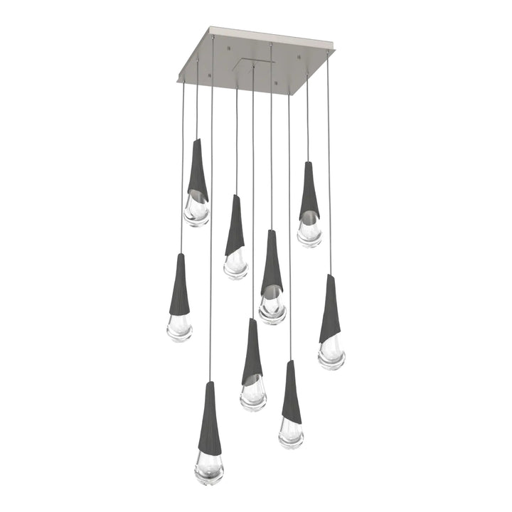 Hailstone Square Pendant Chandelier by Hammerton Studio in Beige Silver