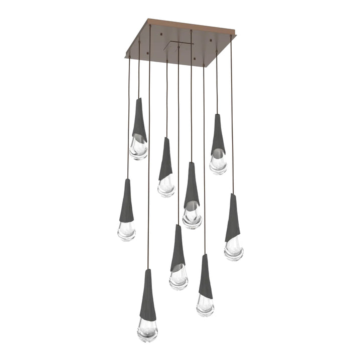 Hailstone Square Pendant Chandelier by Hammerton Studio in Burnished Bronze